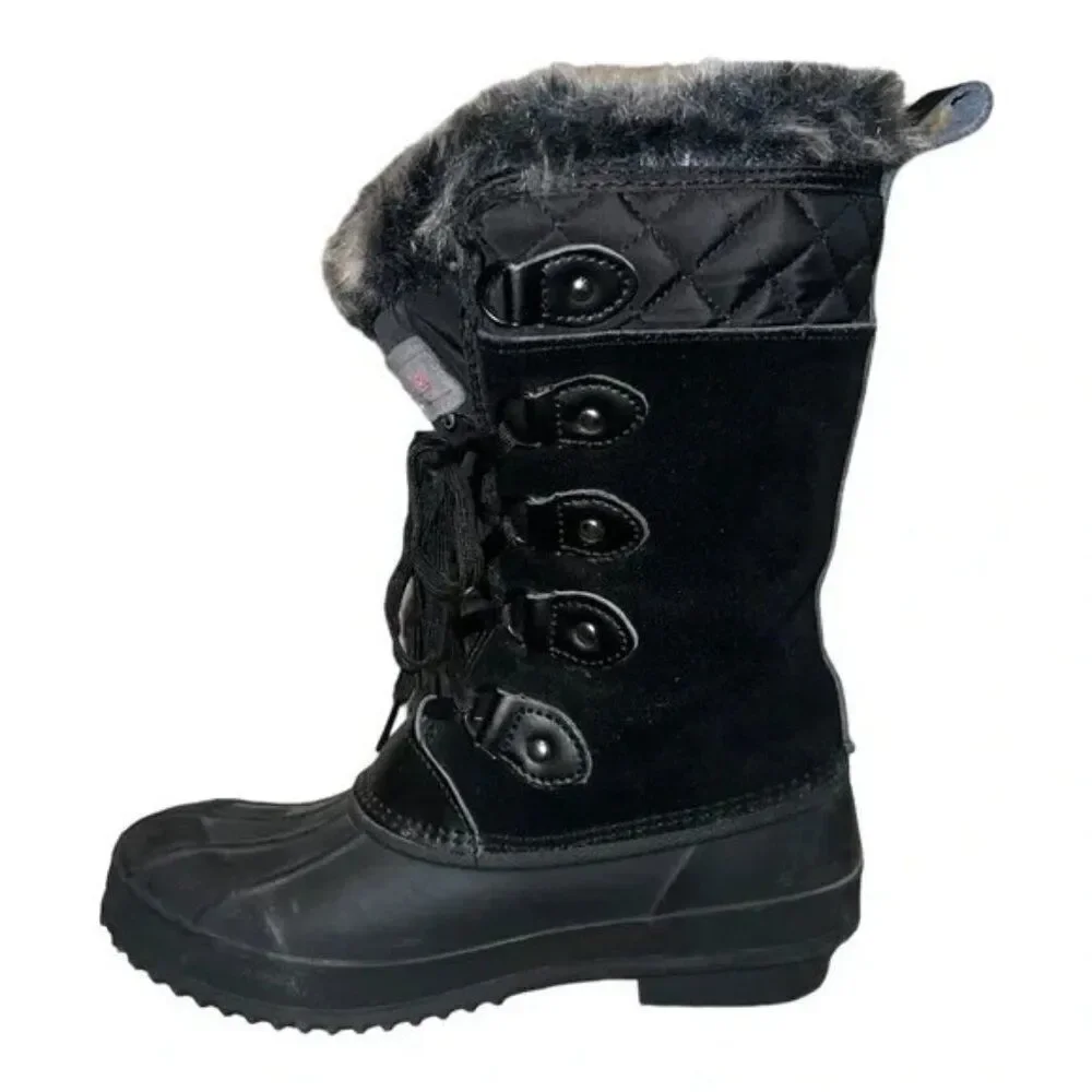 Khombu Women's Colby Tall Pac Boots Winter Snow Duck Waterproof Insulated 7M EUC